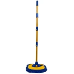 55" Car Wash Brush Mop Cleaning Tool with Long Handle Kit for Washing Detailing Cars Truck, SUV, RV, Trailer, Boat 2 in 1 Chenille Microfiber Sponge Duster Not Hurt Paint Scratch Free