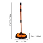 Nezeno Car Wash Brush, 43" Extendable Car Wash Brush Mop with Long Handle, 15 Degree Curved Soft Car Washing Brushes with Extra Microfiber Brush Head for Truck SUV Cleaning, Orange - Image 3