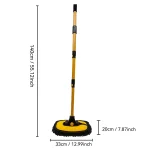 15°Curved Car Wash Brush with Long Handle 43" Extension Pole RV Truck Microfiber Cleaning Mop Auto SUV Wheel Boat Exterior Interior Detailing 2 in 1 Carwash Duster Not Hurt Paint Scratch Free - Image 3