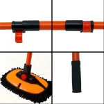 Nezeno 55" Car Wash Brush Mop with Long Handle, 15 Degree Curved Extendable Car Wash Brush with Extra Microfiber Mop Head, Soft Car Washing Brushes with Storage Bag for Truck SUV Cleaning, Orange - Image 4