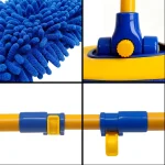 55" Car Wash Brush Mop Cleaning Tool with Long Handle Kit for Washing Detailing Cars Truck, SUV, RV, Trailer, Boat 2 in 1 Chenille Microfiber Sponge Duster Not Hurt Paint Scratch Free - Image 4