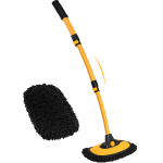 15° Curved Car Cleaning Brush with Telescopic Handle 43" Aluminum Alloy Long Rod Wash Mop For Washing Caravan Van Truck Boat RV Roof Soft Chenille Head Duster Clean Product Not Hurt Paint Scratch Free Brand: Harazaqa (复制)