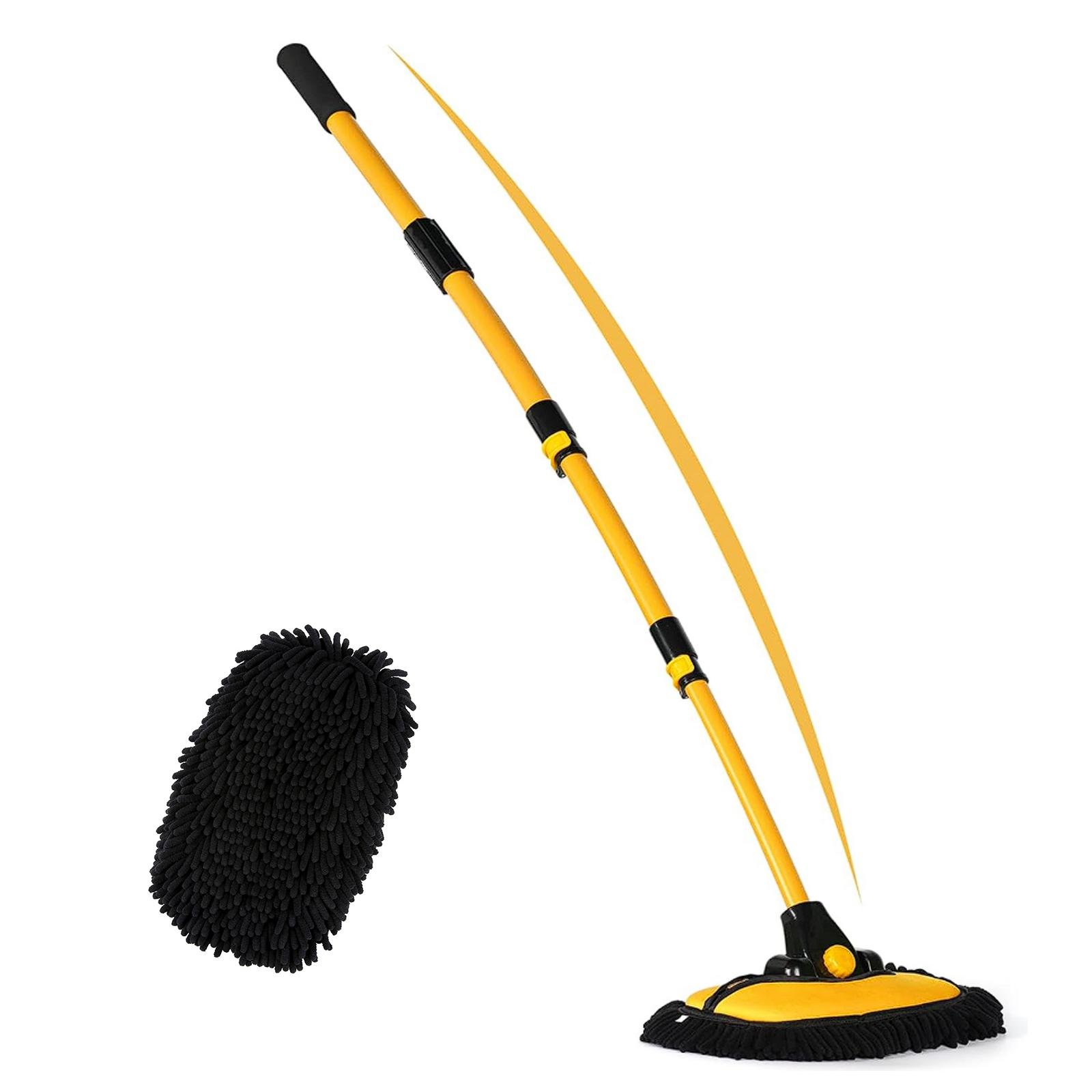 主图1 15°Curved Car Wash Brush with Long Handle 43" Extension Pole RV Truck Microfiber Cleaning Mop Auto SUV Wheel Boat Exterior Interior Detailing 2 in 1 Carwash Duster Not Hurt Paint Scratch Free - Image 1