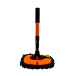 Nezeno Car Wash Brush, 43" Extendable Car Wash Brush Mop with Long Handle, 15 Degree Curved Soft Car Washing Brushes with Extra Microfiber Brush Head for Truck SUV Cleaning, Orange