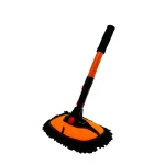Nezeno Car Wash Brush, 43" Extendable Car Wash Brush Mop with Long Handle, 15 Degree Curved Soft Car Washing Brushes with Extra Microfiber Brush Head for Truck SUV Cleaning, Orange - Image 2