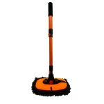 Nezeno Car Wash Brush, 43" Extendable Car Wash Brush Mop with Long Handle, 15 Degree Curved Soft Car Washing Brushes with Extra Microfiber Brush Head for Truck SUV Cleaning, Orange