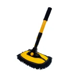 15° Curved Car Cleaning Brush with Telescopic Handle 43" Aluminum Alloy Long Rod Wash Mop For Washing Caravan Van Truck Boat RV Roof Soft Chenille Head Duster Clean Product Not Hurt Paint Scratch - Image 2