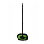 Rotating Car Wash Brush with Adjustable 120 cm Telescopic Handle – Black & Green Large Grip, Soft Chenille Head, Aluminum Alloy Rod, Scratch-Free, Universal Fit for Car, SUV, Van, Truck, RV